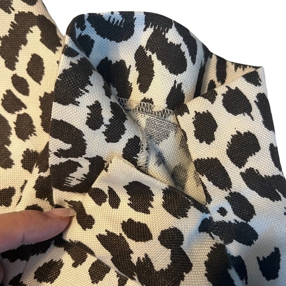 J. CREW Cafe Tapered Linen Capri in Beige/Black Cheetah Print Size 2P—PETITE - Picture 7 of 9